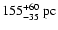 $155^{+60}_{-35}\rm ~pc$