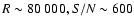 $R \sim 80~000, S/N \sim 600$