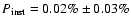 $P_{\rm inst}=0.02\%\pm
0.03\%$