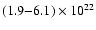 $(1.9{-}6.1)\times 10^{22}$