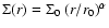 $\Sigma(r) = \Sigma_0~(r/r_0)^{\alpha}$