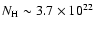 $N_{\rm H} \sim 3.7 \times 10^{22}$