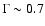 $\Gamma \sim0.7$