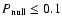 $P_{\rm null} \leq0.1$