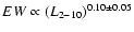 $EW\propto(L_{2-10})^{0.10\pm0.05}$