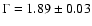 $\Gamma=1.89\pm0.03$
