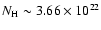 $N_{\rm H} \sim3.66 \times 10 ^{22}$