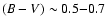 $(B-V) \sim 0.5{-}0.7$
