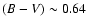 $(B-V)\sim0.64$
