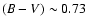 $(B-V)\sim0.73$