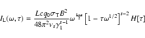 \begin{displaymath}I_{\rm L}(\omega ,\tau)= {Lcq_0\sigma _{\rm T} B^2 \over 48\p...
...^{{1-s\over 2}}
\left[1-\tau \omega ^{1/2}\right]^{s-2}H[\tau]
\end{displaymath}