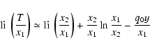 \begin{displaymath}\hbox{li }\left({T\over x_1}\right)\simeq
\hbox{li }\left({x...
...r x_1}\right)+{x_2\over x_1}\ln {x_1\over x_2}-{q_0y\over x_1}
\end{displaymath}