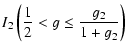 $\displaystyle I_2\left({1\over 2}<g\le {g_2\over 1+g_2}\right)$