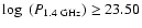 $\log~(P_{1.4~{\rm {GHz}}}) \ge 23.50$