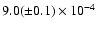 $9.0(\pm 0.1)\times 10^{-4}$