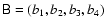 $\tens{B}=(b_1,b_2,b_3,b_4)$