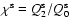 $\chi^{\rm s}=Q_2^{\rm s}/Q_0^{\rm s}$