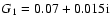 $G_1=0.07+0.015{\rm i}$