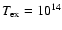 $T_{\rm ex} = 10^{14}$