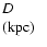 $\textstyle \parbox{10mm}{%
$D$\space \\ (kpc)}$