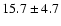 $ 15.7 \pm 4.7$