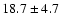 $ 18.7 \pm 4.7$