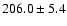 $ 206.0 \pm 5.4$