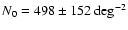 $N_0 = 498 \pm 152~{\rm deg^{-2}}$