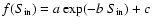 $f(S_{\rm in}) = a\exp(-b~
{S_{\rm in}})+c$