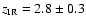 $z_{\rm IR} = 2.8\pm0.3$