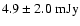 $4.9\pm2.0~{\rm mJy}$