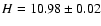 $H = 10.98\pm0.02$