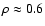 $\rho
\approx 0.6$
