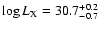 $\log{L_{\rm X}} = 30.7^{+0.2}_{-0.7}$