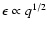 $\epsilon \propto q^{1/2}$