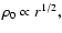 $\rho _0 \propto r^{1/2},$