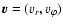 ${\vec v} = (v_r, v_{\varphi})$