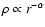 $\rho \propto r^{-\alpha}$