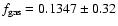 $f_{\rm gas}=0.1347 \pm 0.32$
