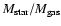 $M_{\rm star}/M_{\rm gas}$
