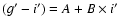 $(g^{\prime}-i^{\prime}) =A + B \times i^{\prime}$