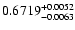 $0.6719^{\rm + 0.0052}_{-0.0063}$