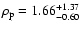 $\rho_{\rm p} = 1.66^{+1.37}_{-0.60}$