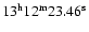 $\rm 13^h12^m23.46^s$