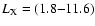 $L_{\rm {X}} = (1.8{-}11.6)$
