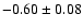 $-0.60\pm0.08$
