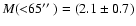 $M({<}65\hbox{$^{\prime\prime}$ }) = (2.1\pm0.7)$