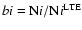 $b i = {\rm N} i/{\rm N} i^{\rm LTE}$