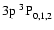 $3{\rm p}~^3{\rm P}^{{\rm }}_{\rm0,1,2}$