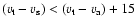 $(v_{\rm t}-v_{\rm s}) < (v_{\rm t}-v_{\rm a}) + 15$